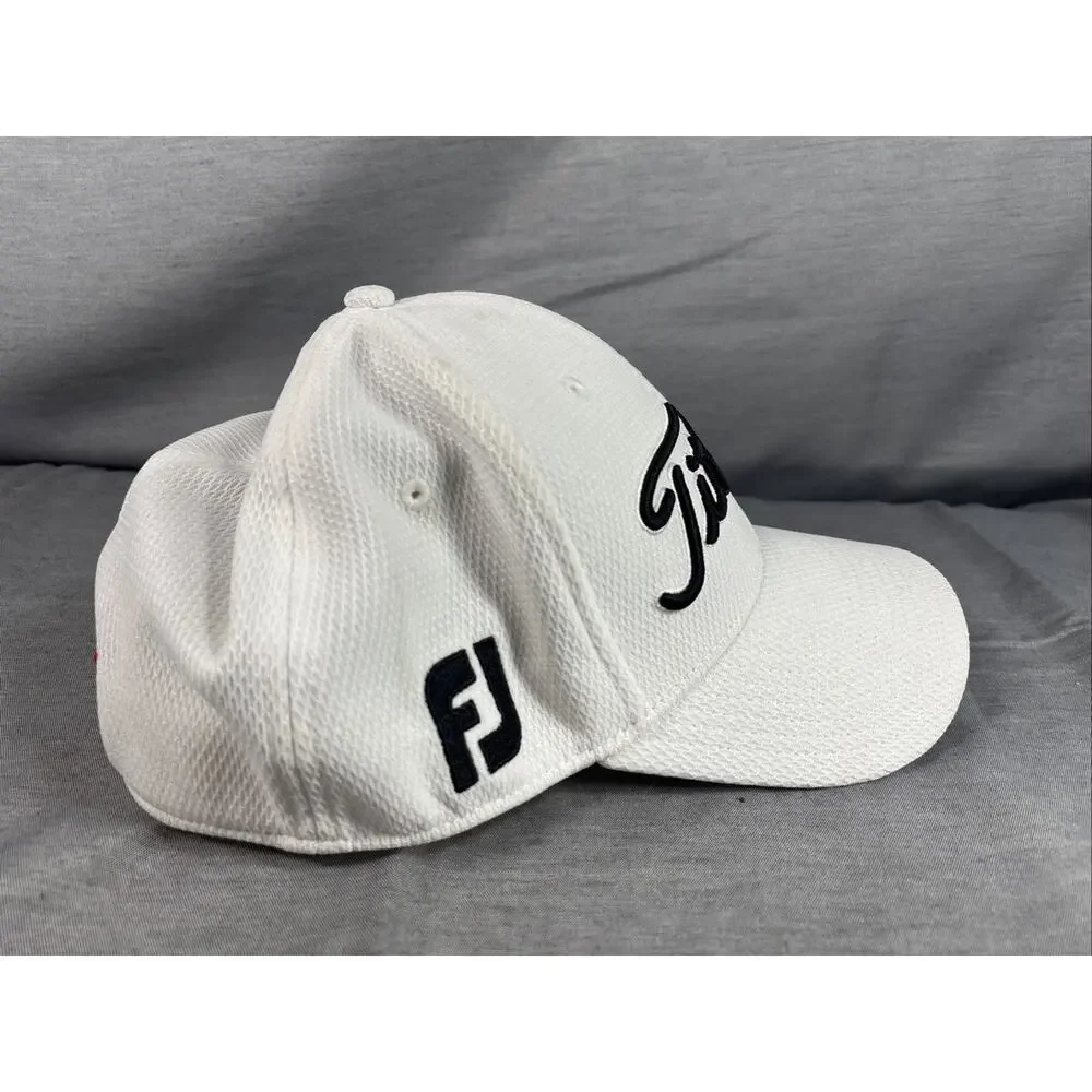 Titleist Pro V1 FootJoy Golf Hat White Size L/XL‎ Flex Fit Performance Outdoor